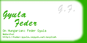 gyula feder business card